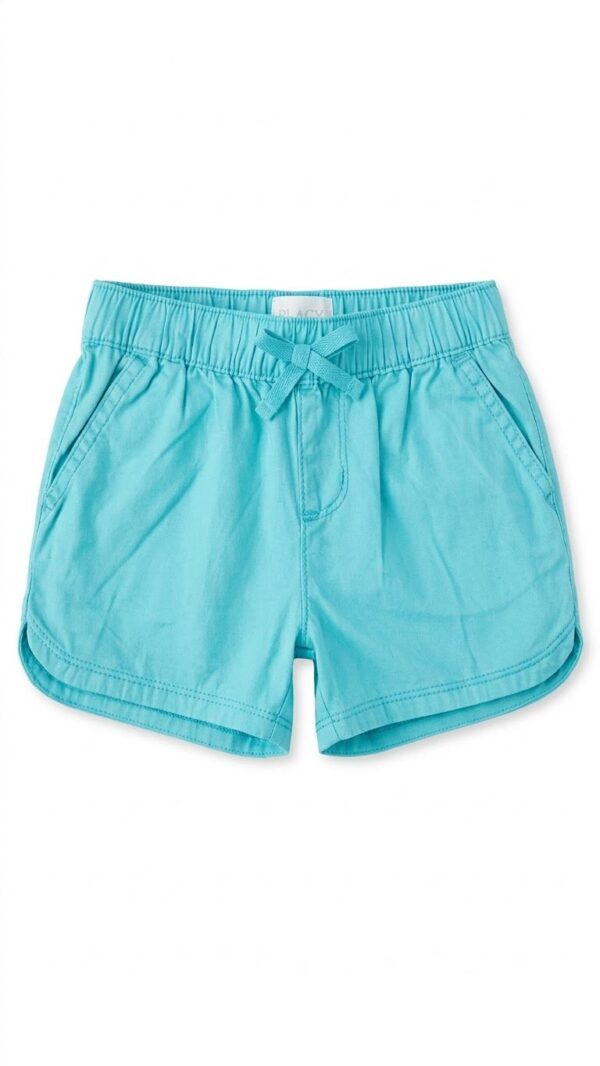 short turquesa con cintura elástica para niña