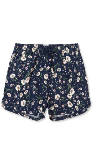 short floral azul marino para niña