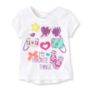 camiseta infantil para niña "my favorite things" blanca