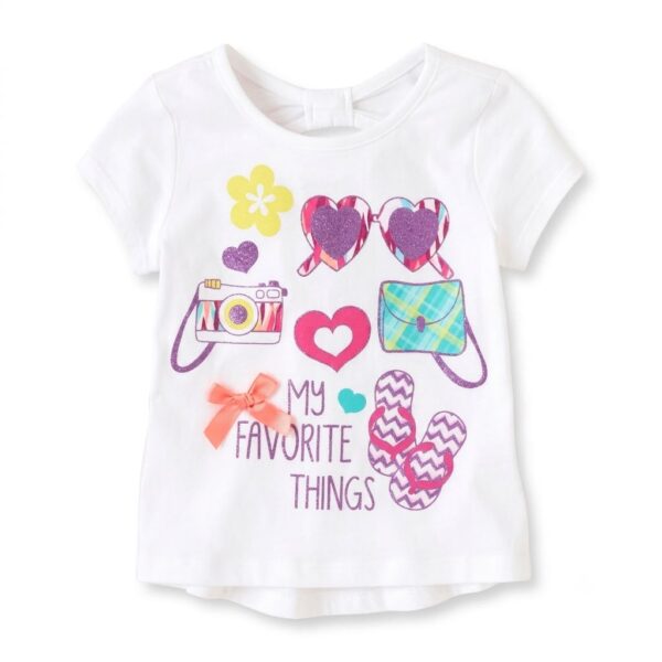 camiseta infantil para niña "my favorite things" blanca