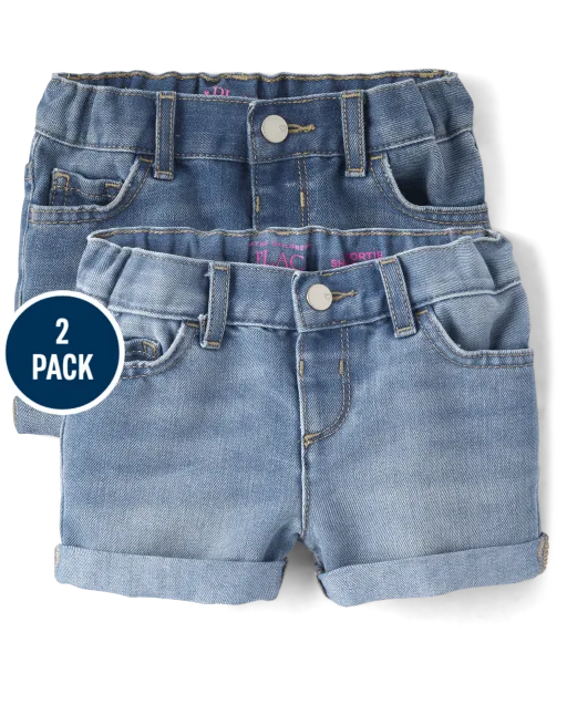 pack de 2 shorts de mezclilla infantiles para niña
