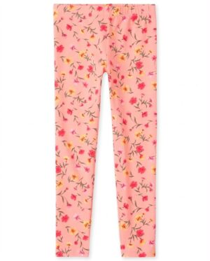 leggings florales rosados para niña