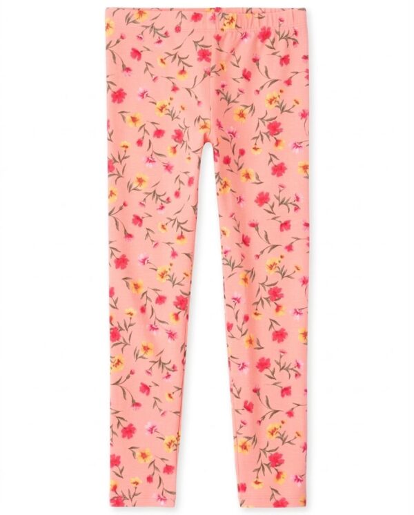 leggings florales rosados para niña